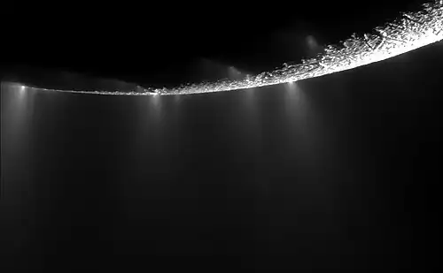 Image of Enceladus's plumes