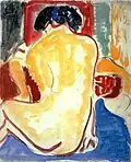 Ernst Ludwig Kirchner, Gelber Rückenakt, 1909, watercolor
