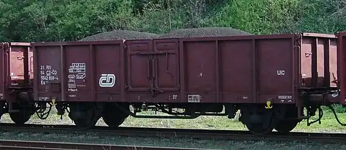 A Czech (ČD) twin-axled open wagon of UIC Type 2 in Raspenava