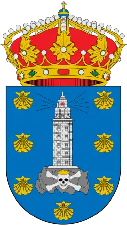 The Tower of Hercules in the coat of arms of Corunna
