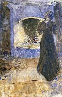 Ester in the cottage, 1907, watercolor