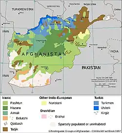 Image 48Ethno-linguistic map of Afghanistan 1997 (from History of Afghanistan)