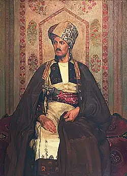 Henri Fliche in the costume of Mascate. 1927