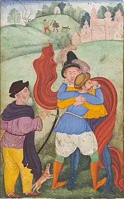 Europeans embracing, Lahore, c. 1590