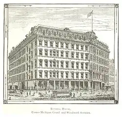 Russell House, 1850, in the site of First National Bank Building.