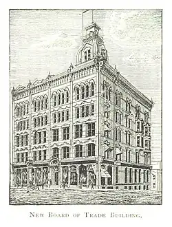 Board of Trade building, 1880, SE Corner of Jefferson and Griswold. Designed by Gordon W Lloyd