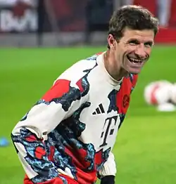 Müller on a soccer pitch