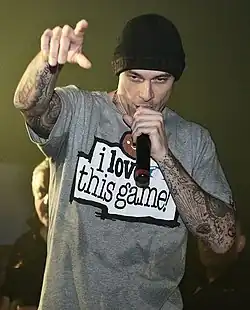 Fabri Fibra in 2011 during a showcase in Rimini, Italy