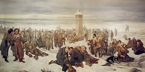 Farewell to Europe, by Aleksander Sochaczewski depicting Sybiraks, 1894