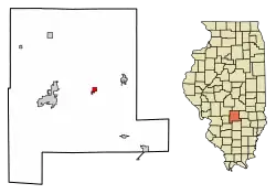 Location of Brownstown in Fayette County, Illinois.