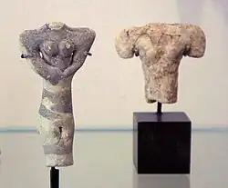 Ubaid IV; two figurines of women; c. 4700&nbsp;– c. 4200 BC; Tell Tello; Louvre Museum AO 15327