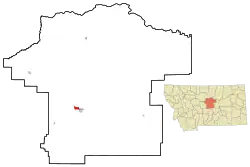 Location of Lewistown Heights, Montana