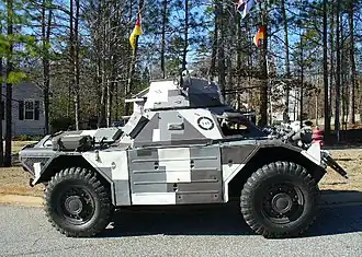 A Ferret Scout Car in Berlin camouflage
