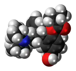 Space-filling model of the fesoterodine molecule