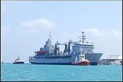 Aditya during a berthing operation.