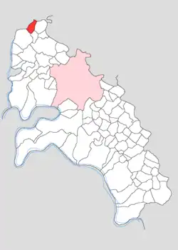 Map showing Bhondela in Firozabad block