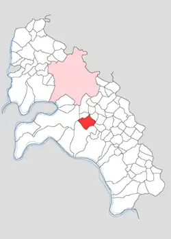 Map showing Bilahna in Firozabad block