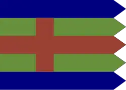 Proposal for flag of Jutland, designed by artist Per Kramer (1975)[6] (actual use is not recorded)