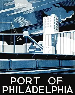 WPA poster advertising Port of Philadelphia (1937)