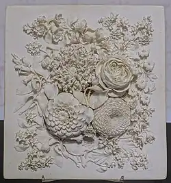 Floral plaque in biscuit porcelain, c. 1776