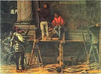 A tall horse scaffold, c. 1850s