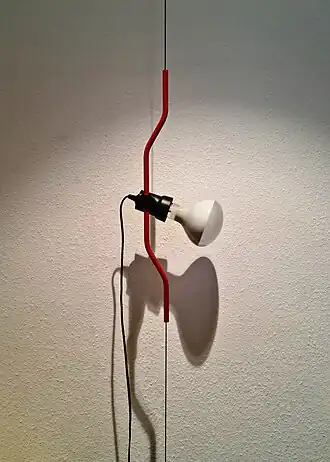 FLOS&nbsp;[it] Parentesi lamp by Achille Castiglioni from a Pio Manzù concept sketch (1979 award)[43]