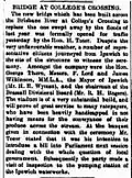 An 1894 notice regarding the opening of the bridge crossing