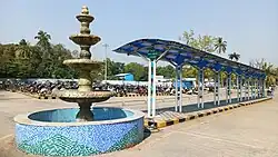 Fountain and Pickup Point at Valsad Station