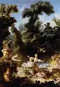 One of Fragonard's rejected canvases "The Pursuit"