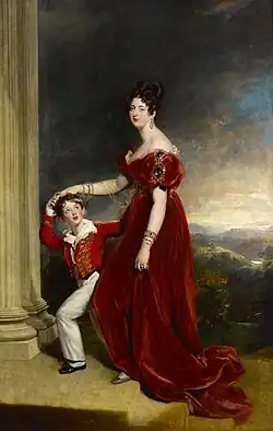Marchioness of Londonderry and her son George, 1828