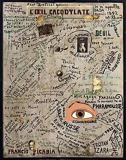 Francis Picabia, 1921, L'oeil cacodylate, oil and collage on canvas, 148.6 x 117.4&nbsp;cm, Musée National d'Art Moderne, Paris