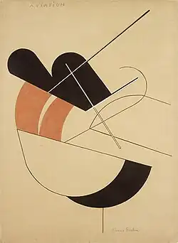 Francis Picabia, 1922, Aviation, ink, crayon, watercolor on paper, 79.9 x 54&nbsp;cm, RISD Museum
