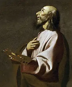 Self-portrait of Francisco Zurbarán, as Saint Luke. Detail of Saint Luke as a Painter Before the Crucifixion