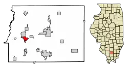 Location of Christopher in Franklin County, Illinois.