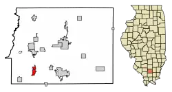 Location of Zeigler in Franklin County, Illinois.
