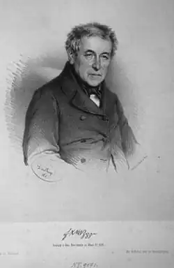 Lithograph of Zippe by Adolf Dauthage, 1860