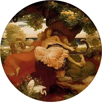 The Garden of the Hesperides, by Frederic Leighton, c. 1892, oil on canvas, Lady Lever Art Gallery, Wirral, UK[102]