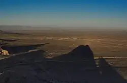 Overlooking the area where Freeman Junction once stood. The town of Ridgecrest is visible in the background