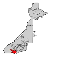 Location in Fulton County and the state of Georgia