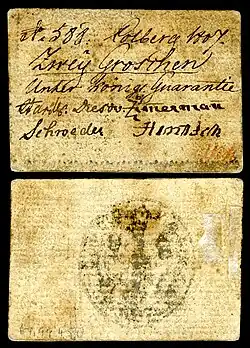 Emergency issue currency for the siege of Kolberg – 2 groschen