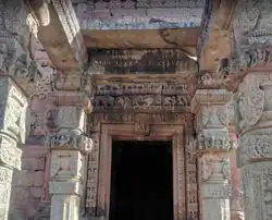 Doorway decorated with Hindu deities and human figures