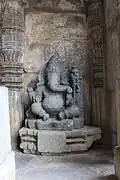 Sculpture of Ganesha in the entrance mantapa in the Mallikarjuna temple at Basaralu
