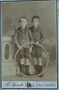 Two French boys wearing knickerbockers, 1900