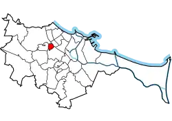 Location of Strzyża within Gdańsk
