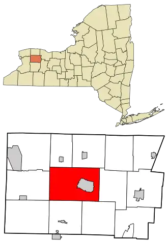 Location in Genesee County and the state of New York.