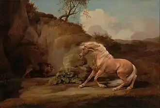 Horse Frightened by a Lion (ca. 1763 -1768), oil on canvas, 70.5 x 104.1&nbsp;cm., Yale Center for British Art