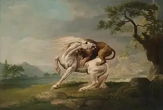 A Lion Attacking a Horse (1765) oil on canvas, 69 x 100.1&nbsp;cm., National Gallery of Victoria