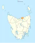 Map showing George Town LGA in Tasmania