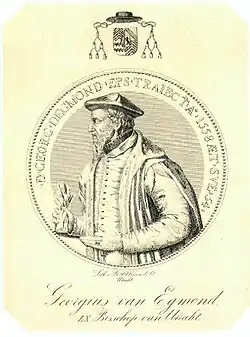 Mid-19th century lithographic print after medal of George van Egmond, 1558.