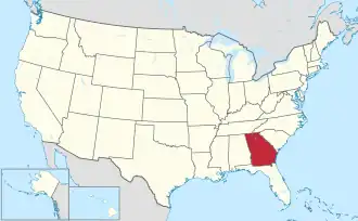 Location of Georgia within the United States